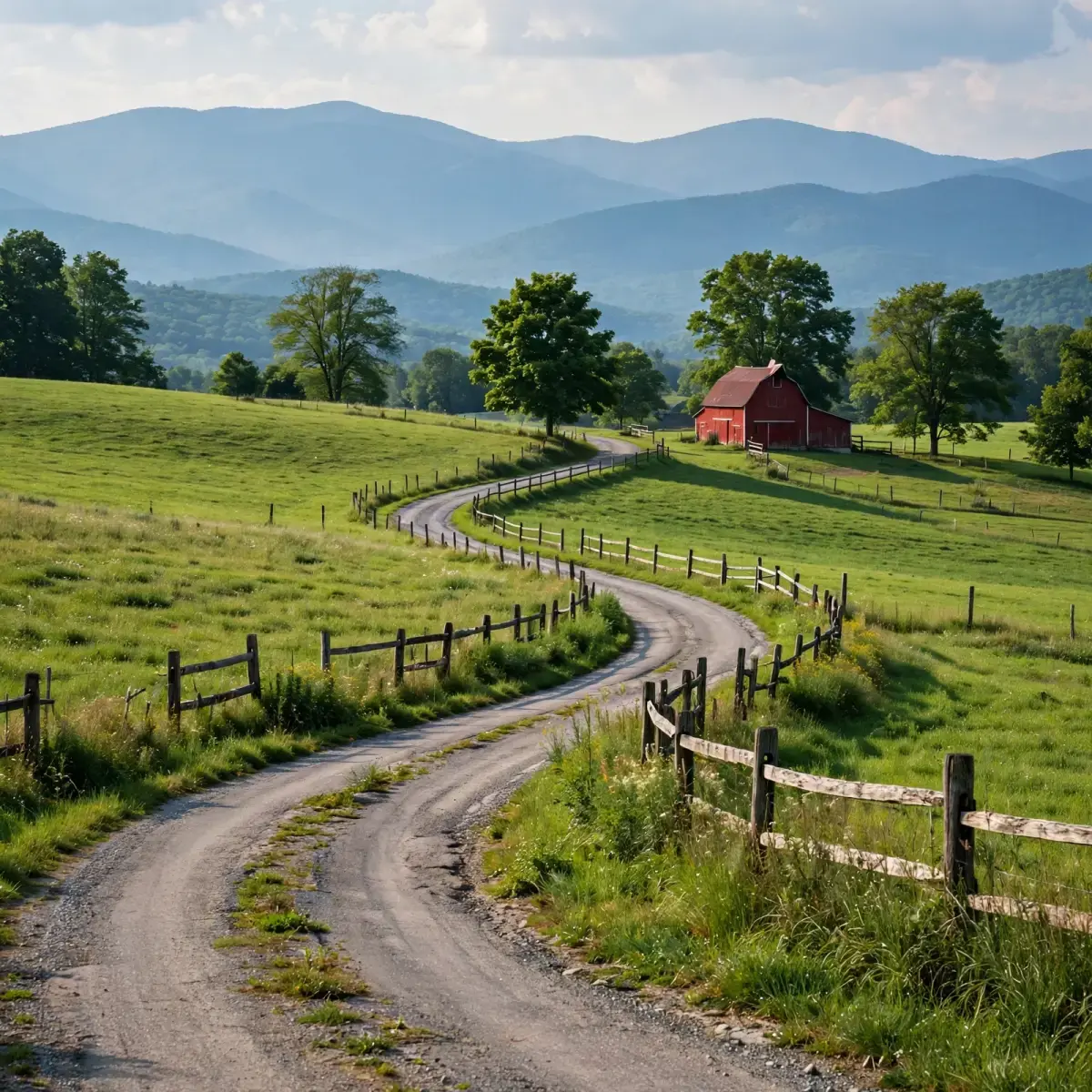 Quiet Pocono country road, typical of Pike County scenery