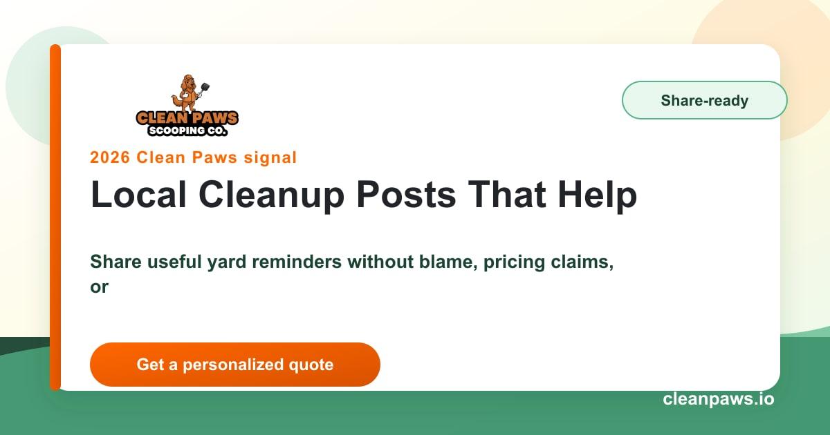 How to share dog yard cleanup tips in local groups from Clean Paws